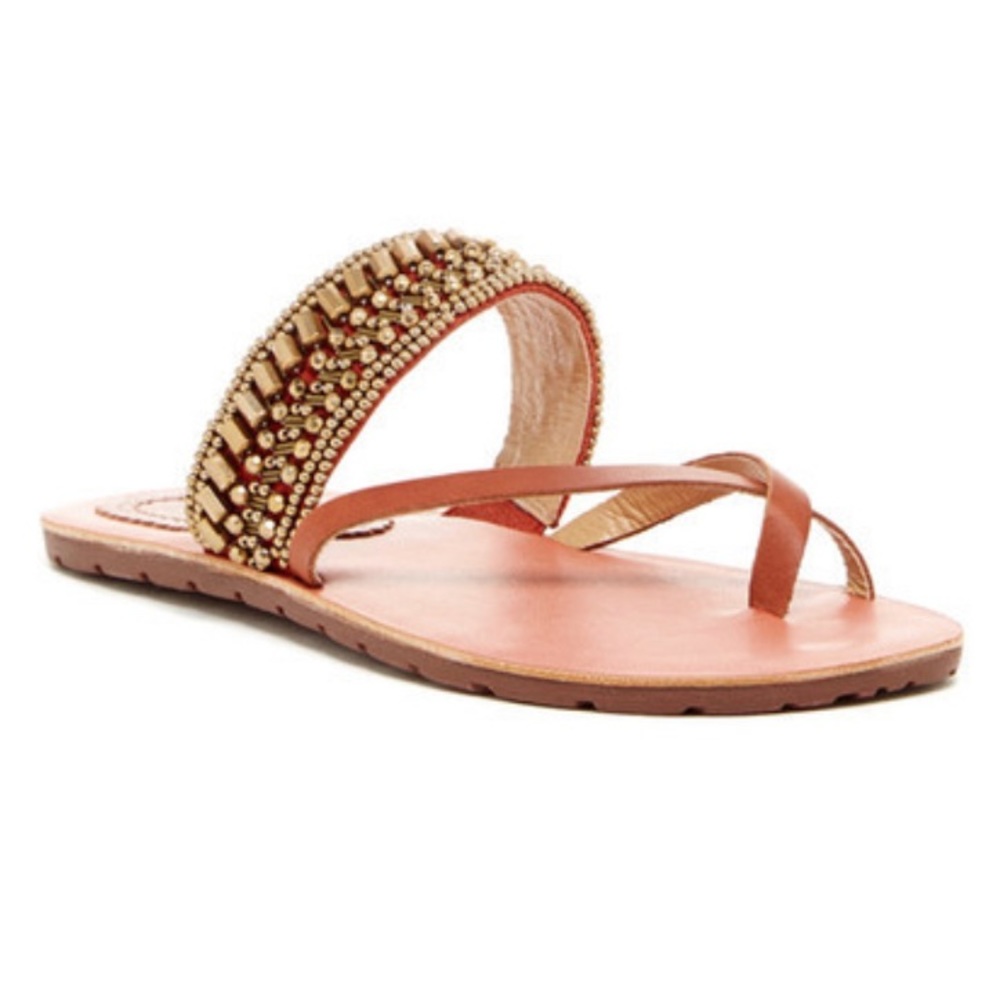 VGUC- Anthropology Latigo ‘Shaman’ Beaded Leather Sandal